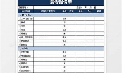 天津装修报价单明细表完整 清单-天津装修公司报价单